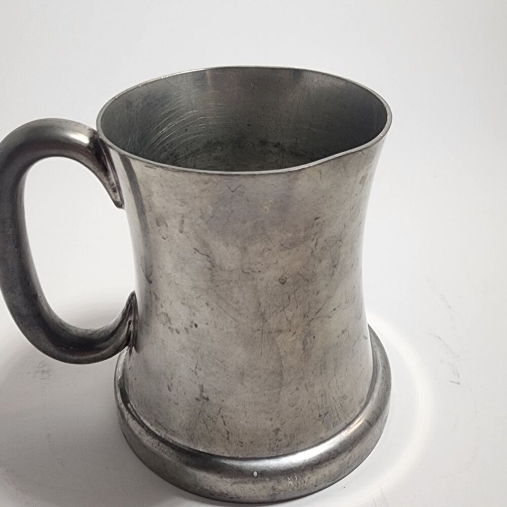 Vintage England Brooks Brothers Pewter Clear Bottom 12oz Tankard Stein Mug #586